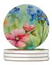 Alaska Forget-me-nots In Watercolor Large Sandstone Coasters Pack Of 4 Absorbent Round Coasters Decor Gifts For Men Or Women, 4 In, Multicolor_maomaolike.com