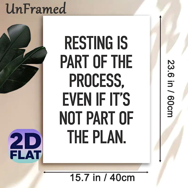 Rest-themed Inspirational Quote Painting Poster, Minimalist Bold Text Poster, Motivational Reminder To Embrace Rest, Ideal For Home Office, Bedroom_maomaolike.com