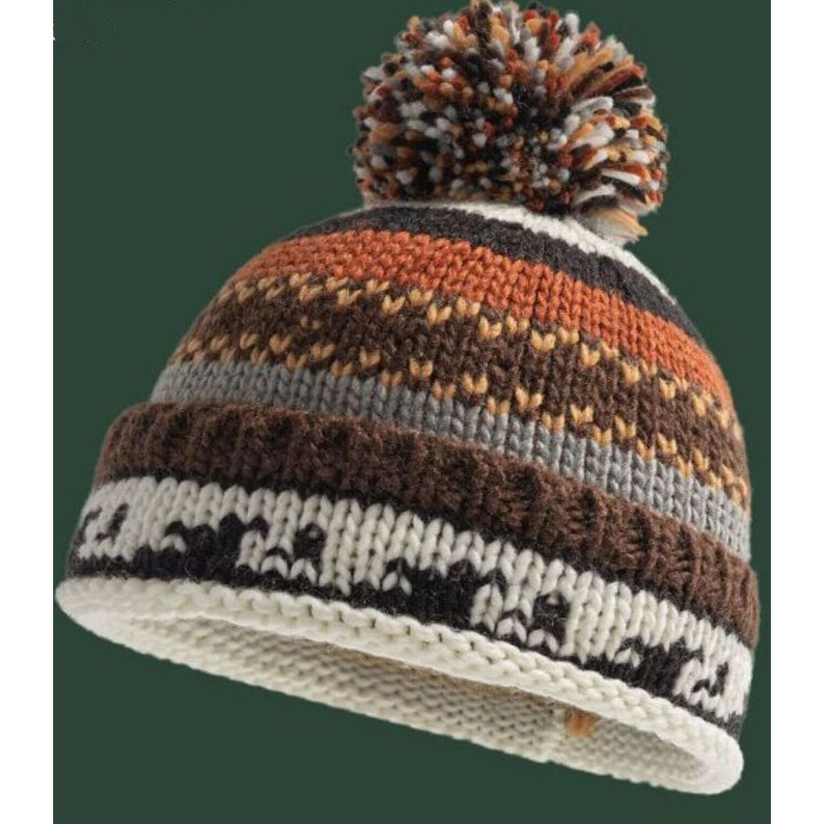 Ethnic Style Knitted For Women, Cute Pom-Pom Color-Block Pullover Yarn Hat, Parent-Child Autumn Winter Warm Ear_maomaolike.com