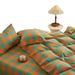 Nordic Style Four-piece Set Of All-cotton Plaid Duvet Cover, Yarn-dyed Washed Double Bed Fitted Sheet, Simple Pure_maomaolike.com