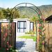 Metal Garden Arch W55'' X H94.5'' Garden Arbor Trellis Climbing Plants Support Rose Arch Outdoor Arch Black_maomaolike.com