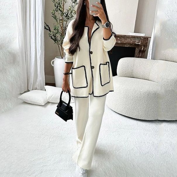Women's suit autumn new fashion casual loose solid color two-piece set_maomaolike.com