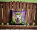 Bull Terrier King Of Mardi Gras Throw Pillow Machine Washable, Indoor Outdoor Decorative Pillow For Couch, Bed Or Patio, 14Hx14W_maomaolike.com