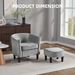 Velvet Accent Chair With Ottoman, Modern Barrel Chair Armchair For Living Room, Bedroom, Gray_maomaolike.com