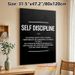 Self Discipline Themed Painting Poster, Sleek Black & White Typographic Poster, Motivational Decor To Enhance Focus, Suitable For Office, Study Space_maomaolike.com