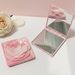 Rose Pattern Foldable Makeup Mirror, Double Sided Pocket Mini Magnifying Mirror, Portable Compact Cosmetic Mirror For Daily Travel
_maomaolike.com