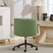 Cross Legged Chair With Flip-Up Armrests Leather, Cross Legged Office Chair On Wheels, Comfy Swivel Chair With Wide Seat For Home Office, Vanity, Ergonomic Desk Chair Adjustable, Green_maomaolike.com