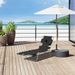 Outsunny Folding Beach Lounge Chair With Face Hole And Arm Slots, 5-level Adjustable Sun Lounger Tanning Chair With Pillow For Patio, Garden, Beach, Pool, Black_maomaolike.com