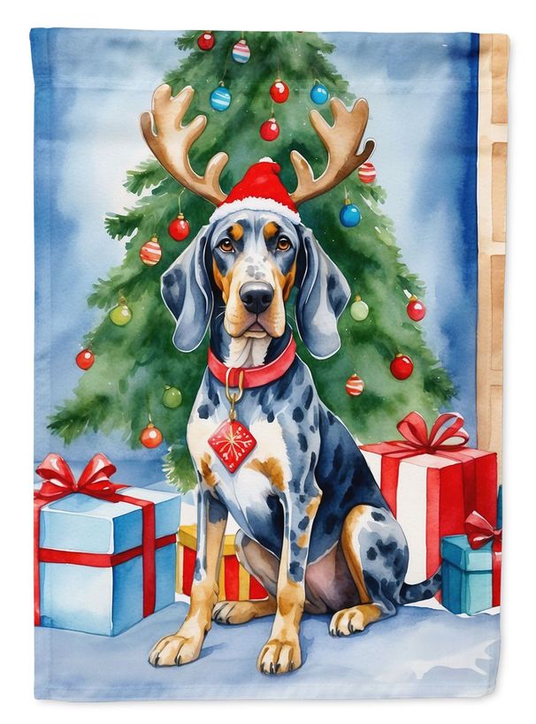 Bluetick Coonhound Christmas Reindeer Garden Flag Mailbox Flag Decorative Yard Flag Banner Outside Patio Artwork Yard Flower Beds, Garden Size, Multicolor_maomaolike.com