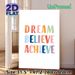 Dream Believe Achieve Motivational Painting Poster, Pastel Watercolor Typography Poster, Inspiring Uplifting Message Ideal For Home Office, Living_maomaolike.com