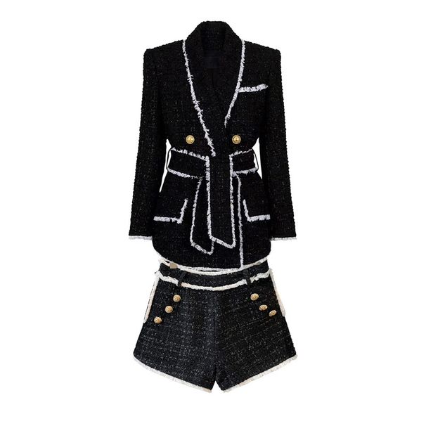 Women's Clothing tweed waist slimming foreign trade supply women's suit shorts suit in stock_maomaolike.com