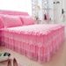 Korean Style Lace Skirt Single Piece Male President Dream Silk Bed Set Quilted Thickened 1.8m Mattress Non-Slip Protective Cover_maomaolike.com