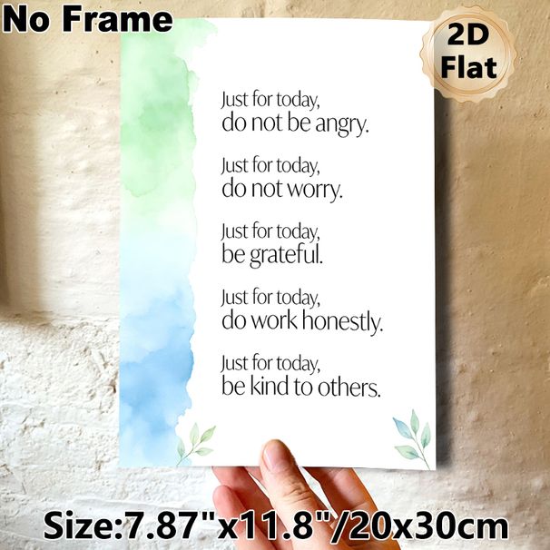 Inspirational Daily Mantra Painting Poster, Soft Watercolor Green & Blue Accent Poster, Uplifting Positive Affirmations To Cultivate Peaceful Mood_maomaolike.com
