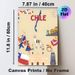 Chile Themed Painting Poster, Vibrant Cartoon Style Chilean Cultural Elements Poster, Showcases Folk Dancers, Iconic Landmarks & National Symbols_maomaolike.com
