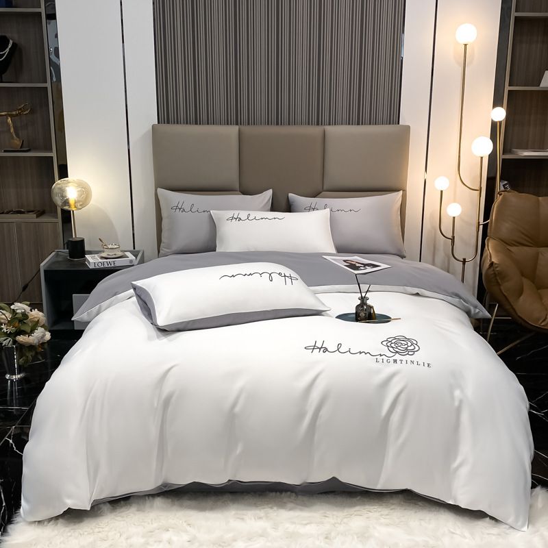 Bedding Set Four-Piece Ice Silk Summer Washable Cotton Sheet Duvet Three-Piece Dormitory Single Bed Cover Spring Autumn Style_maomaolike.com