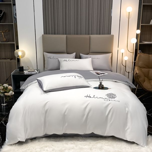 Bedding Set Four-Piece Ice Silk Summer Washable Cotton Sheet Duvet Three-Piece Dormitory Single Bed Cover Spring Autumn Style_maomaolike.com