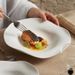 Ceramic Straw Hat Irregular Salad Soup Hotel Restaurant Creative Specialty Tableware White Artistic Dish Plate_maomaolike.com