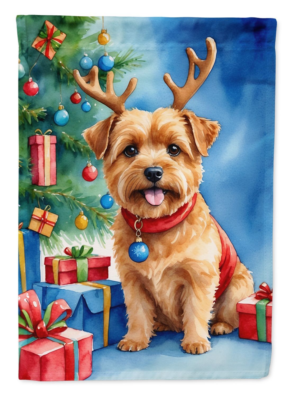 Norfolk Terrier Christmas Reindeer Garden Flag Mailbox Flag Decorative Yard Flag Banner Outside Patio Artwork Yard Flower Beds, Garden Size, Multicolor_maomaolike.com