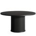Round Dining Table, Wood Kitchen Table With Sturdy Fluted Metal Base_maomaolike.com