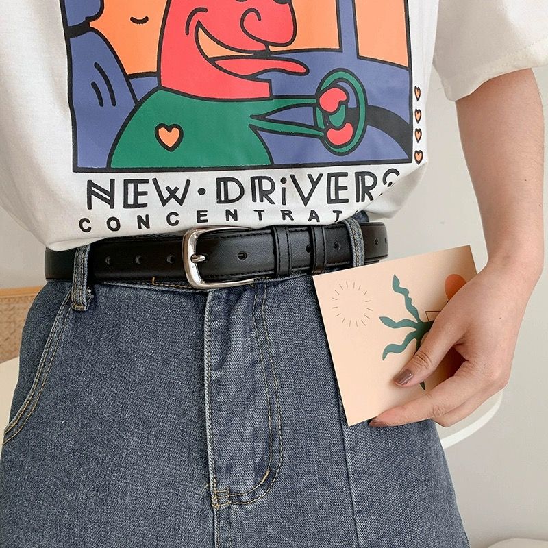 HOT A men, simple and versatile, student black needle buckle, personalized decoration, belt for women_maomaolike.com