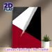 Abstract Geometric Painting Poster, Sleek Bold Red Black White Brushstroke Poster, Minimalist Modern Decor Piece Suitable For Living Room, Office_maomaolike.com