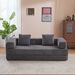 Floor Couch,Compression Sofa,Convertible Floor Sofa Bed-with Pillow Back Support Armrest,Comfy Futon Couch Lounge Sleeper Bed,Corduroy Fabric,for Living Room Bedroom (dark Grey)_maomaolike.com
