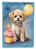 Maltipoo Happy Birthday House Flag Large Porch Sleeve Pole Decorative Outside Yard Banner Artwork Wall Hanging, Polyester, House Size, Multicolor_maomaolike.com