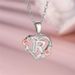 Cute Female A-Z Letter Flower Pendant Necklace Silver Color Wedding Jewelry Gift For Women_maomaolike.com