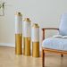 Floor Metal Vase Modern Style Decoration Home Droplet Shaped White Metal Vase 3-piece Set Gorgeous Home Decoration Large Glazed Metal Vase_maomaolike.com