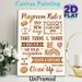 Playroom Rules Painting Poster, Warm-toned Whimsical Typographic Art Poster, Offers Friendly Play Behavior Guidelines, Ideal For Play Areas_maomaolike.com