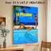 Swimming Pool Themed Movie Painting Poster, Vibrant Retro Cinematic Scene Poster, Stylish Vintage Film Artwork Suitable For Home Theater, Living Room_maomaolike.com