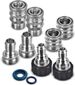 ESSENTIAL WASHER Pressure Washer Hose Quick Connect Kit, M22-14mm To 3/8' Male Female, Includes 2 Female & 2 Male M22-14mm Plugs, 2 Male Garden Hose Plugs, 2 Female Garden Hose QC, O-Rings_maomaolike.com