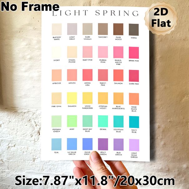 Light Spring Color Palette Painting Poster, Clean Minimalist Color Swatch Poster, Practical Color Reference Tool For Studio, Home Workspace And_maomaolike.com