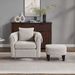 Swivel Accent Chair With Ottoman Set, Modern Chenille Barrel Armchair With Removable Back Pillow & 2 Armrest Covers For Living Room, Bedroom, Office, Gray_maomaolike.com