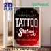 Temporary Tattoo Station Painting Poster, Vintage Retro Typographic Poster, Eye-catching Decorative Sign Suitable For Party, Event And Entertainment_maomaolike.com
