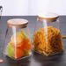 Irregular Square Glass Sealed Kitchen Food Trapezoidal Tea Canister Coffee Bean Storage Jar_maomaolike.com