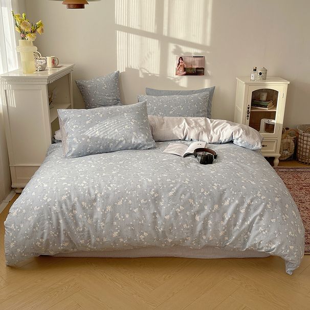 Wholesale INS Fresh And Cute Girl Heart Pastoral Style 4-Piece Small Floral Bed & Breakfast Apartment Pure Cotton Four-Piece Set_maomaolike.com