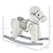Kids Plush Ride-On Rocking Horse With Bear Toy, Children Chair With Soft Plush Toy & Fun Realistic Sounds, White_maomaolike.com