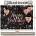 Happy Birthday Party Banner - 2D Flat Polyester Backdrop With Black Pink Balloons, Wall Hanging Photo Props, Party Decor_maomaolike.com