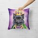 Affenpinscher King Of Mardi Gras Throw Pillow Machine Washable, Indoor Outdoor Decorative Pillow For Couch, Bed Or Patio, 18Hx18W_maomaolike.com