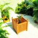 Wood Outdoor Square Wooden Flower And Herb Pot For Garden, Porch And Patio - Outside Plant And Vegetable Container ,Planter,Teak_maomaolike.com