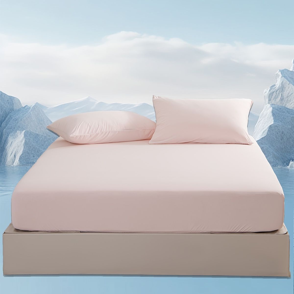 Summer New High Weight Solid Color Cool Silky Mattress Cover Pillowcase Set_maomaolike.com