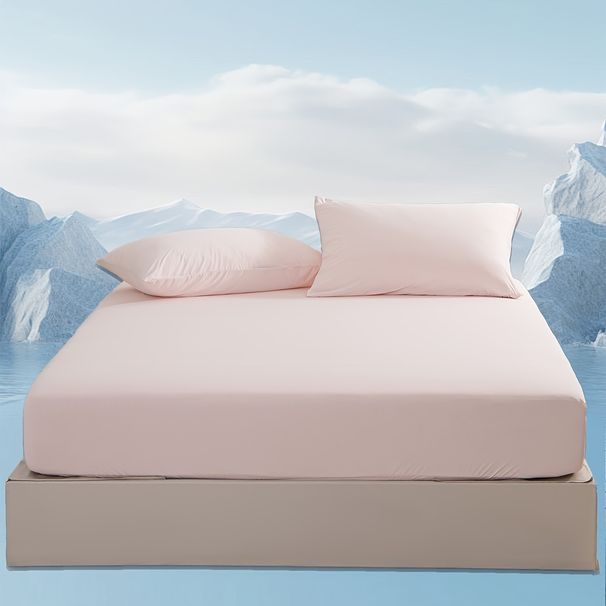 Summer New High Weight Solid Color Cool Silky Mattress Cover Pillowcase Set_maomaolike.com