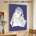 Stylized Boho Figure Painting Poster, Minimalist Line Art Portrait Poster, Artistic Design With Decorative Beaded Headwrap And Wavy Hair, Suitable For_maomaolike.com