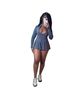 women's clothing sports casual tight waist long sleeve flared skirt two piece suit (with safety pants_maomaolike.com