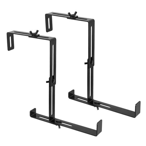 2pcs/4pcs Window Box Brackets, Adjustable Planter Box Brackets, Universal Steel Hanging Flower Box Brackets For Railings Deck Windowsill, No Drill Planter Brackets For Balcony, Fences, Patio_maomaolike.com