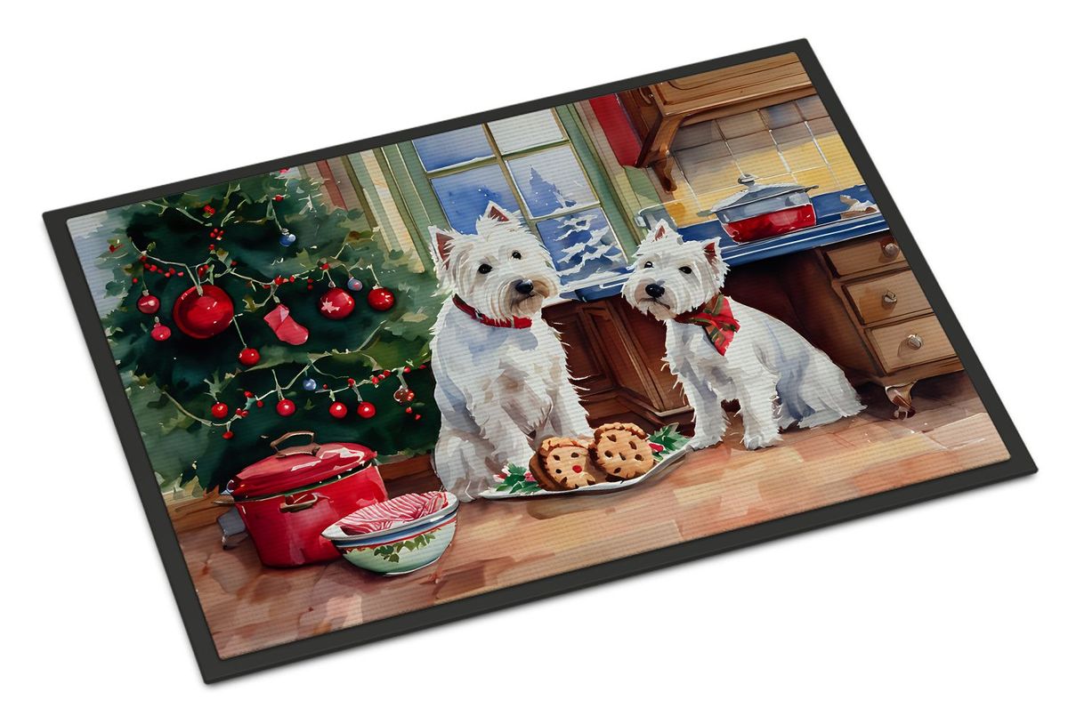 Westie Christmas Cookies Doormat Front Door Mat Indoor Outdoor Rugs For Entryway, Non Slip Washable Low Pile, 24H X 36W_maomaolike.com