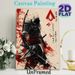 Ninja Assassin Painting Poster, Vintage Ink-wash Style Poster, Bold Black-and-red Hooded Warrior With Swords And Bow, Striking Artistic Decor Ideal_maomaolike.com