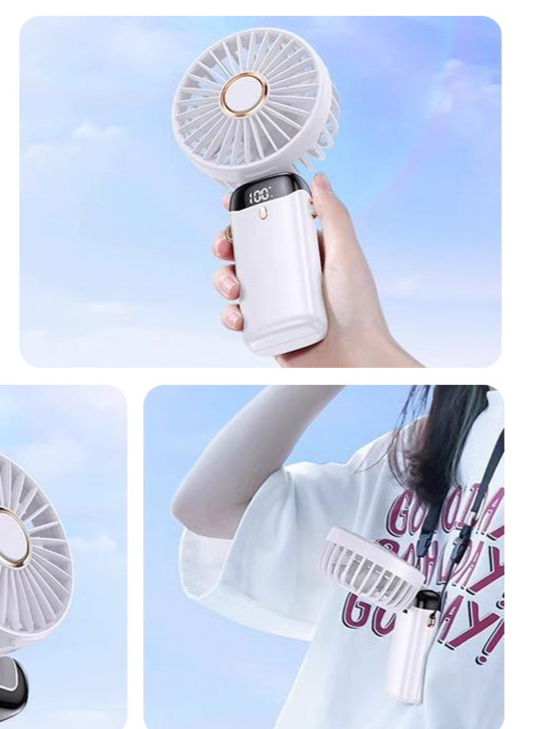 2026 New Handheld Fan USB Rechargeable Small Portable Mini Dormitory Desktop Silent Gift Five-Speed Adjustment_maomaolike.com