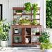 66" Large Outdoor Farmhouse Wooden Potting Bench Table, Garden Workstation With 2 Drawers, Cabinet And Open Shelves For Backyard, Mudroom_maomaolike.com